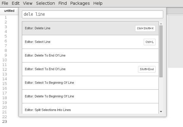 Command Palette in Atom