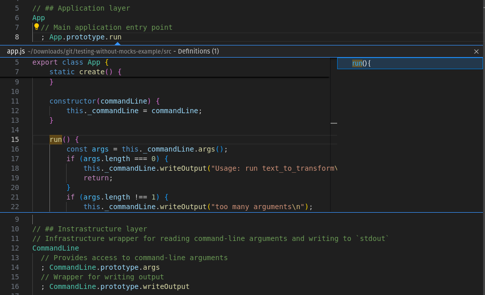 VSCode peek definition